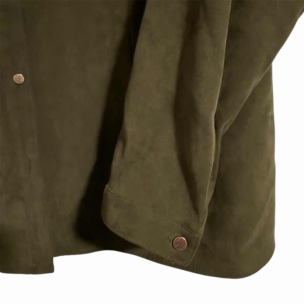 CJ Banks Dark Olive Shacket - 12 - Picture 3 of 11